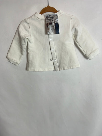 PRENATAL. Sudadera blanca león. T 3-6 meses