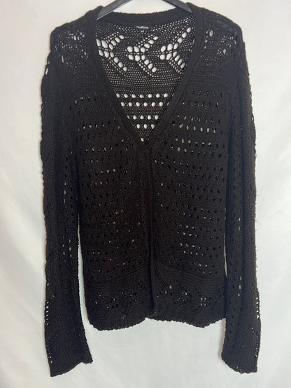 NATURE. Crochet brown cardigan Tu(s/m)