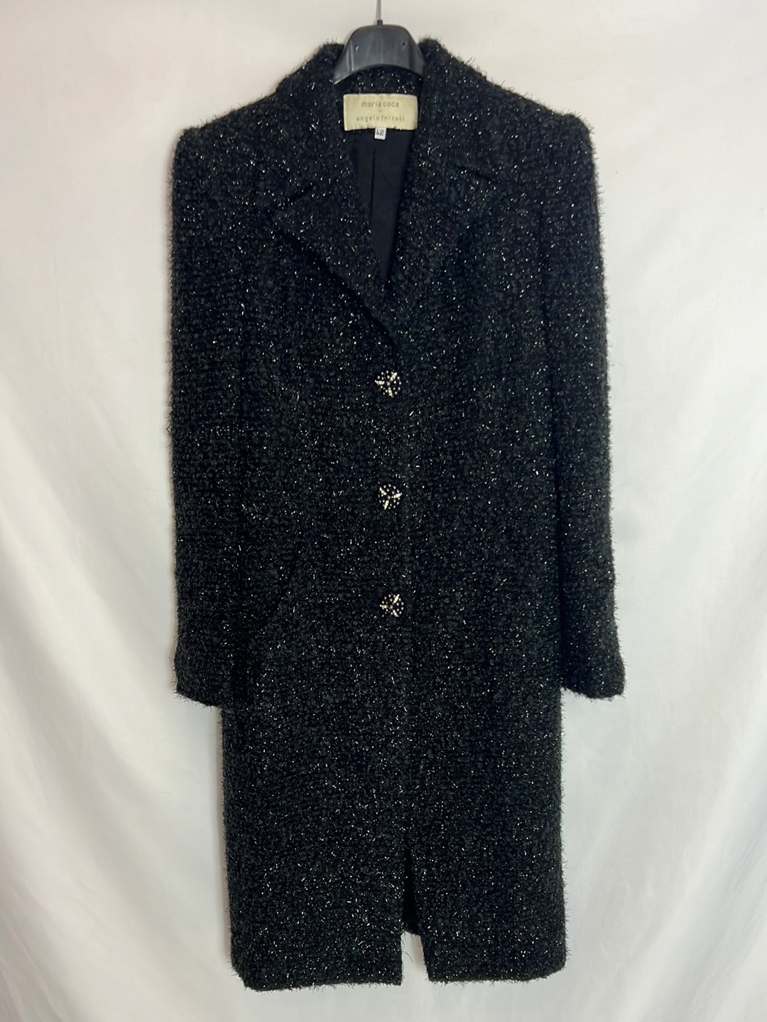 MARIA COCA. Black coat, size 42 threads