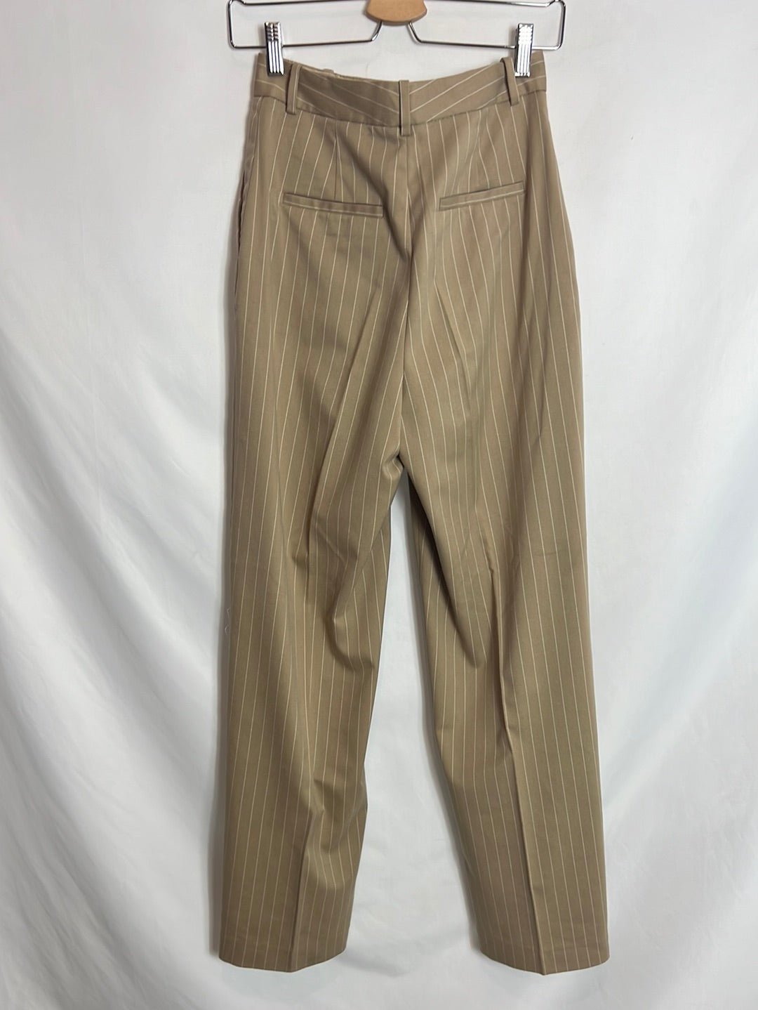 MANGO. Beige wide-leg trousers. Size XS