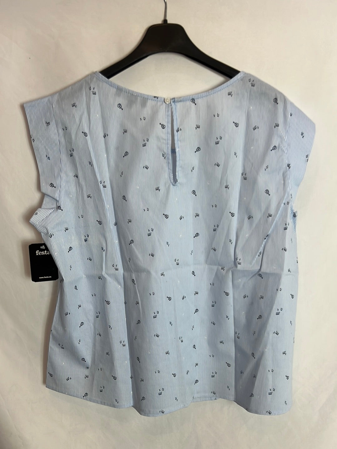 FESTA. Blusa sin mangas rayas y dibujos. T 50 (XXL)