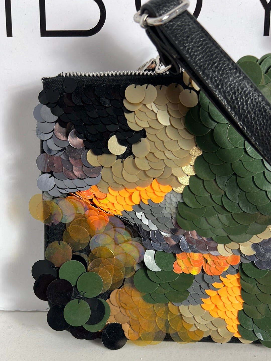 ZARA. Black bag with colorful sequins