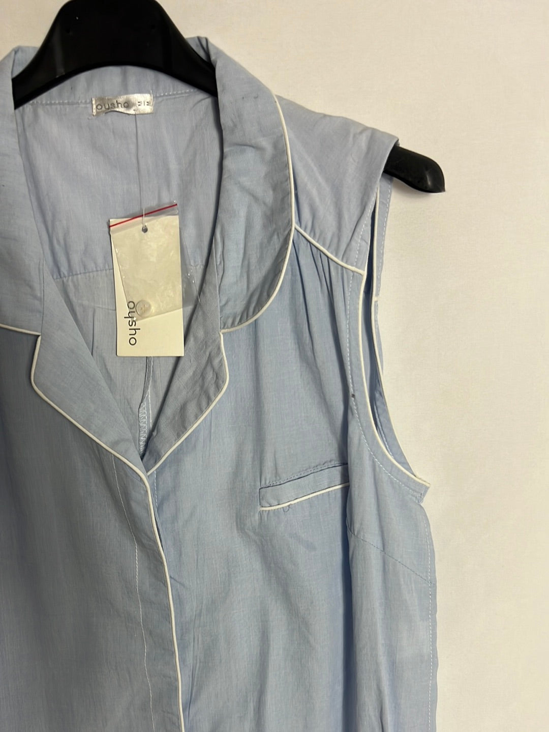 OYSHO. Mono corto/pijama azul sin mangas. T S