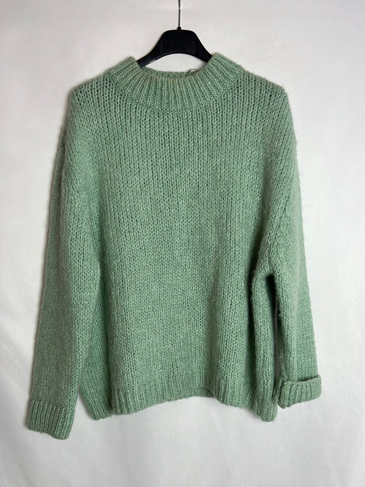 ZARA. Jersey oversized verde claro. T S