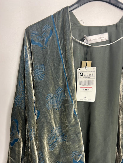 ZARA. Kimono corto bicolor terciopelo. T M