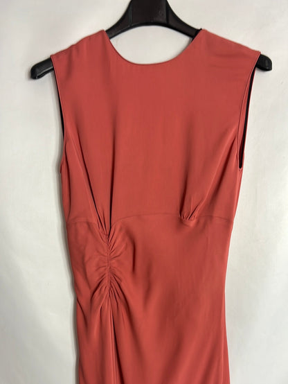 ZARA. Vestido color salmón escote espalda. T M