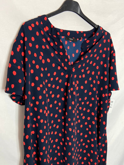 FESTA. Blusa azul lunares rojos T.50
