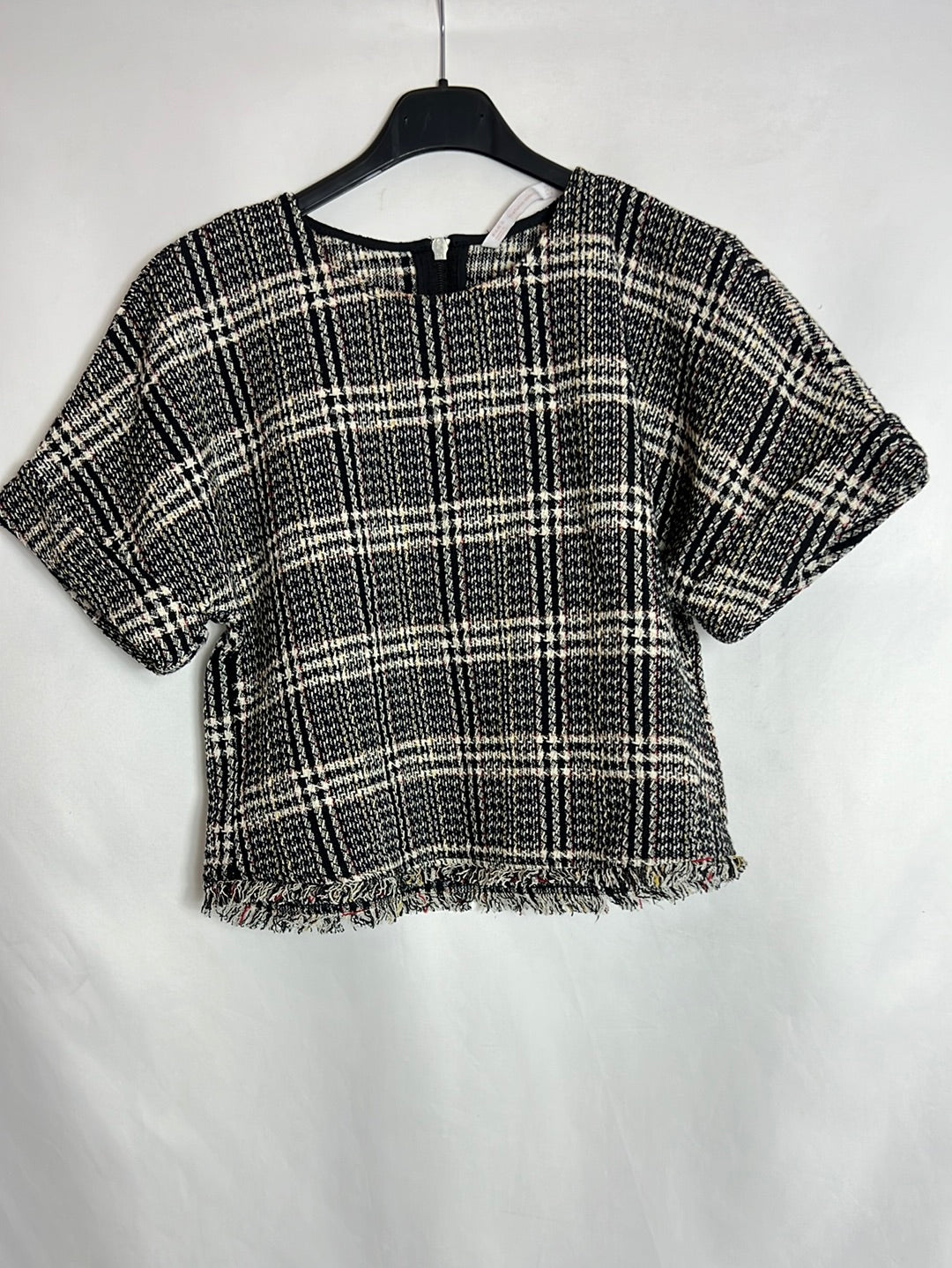 ZARA. Short-sleeved tweed top. Size XS