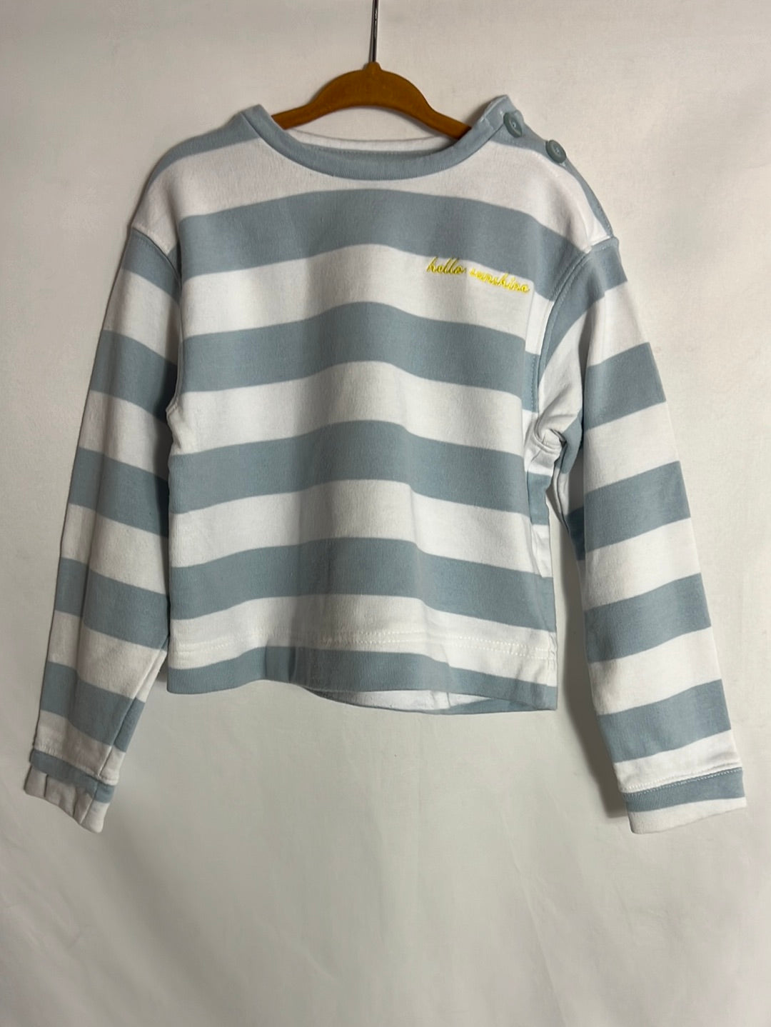 GOCCO. Sudadera rayas azul y celeste. T 7-8 años