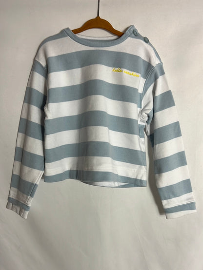 GOCCO. Sudadera rayas azul y celeste. T 7-8 años