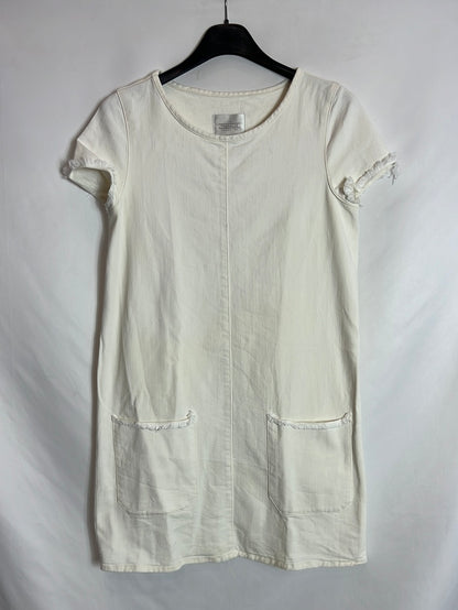 ZARA. Short white denim dress. TS