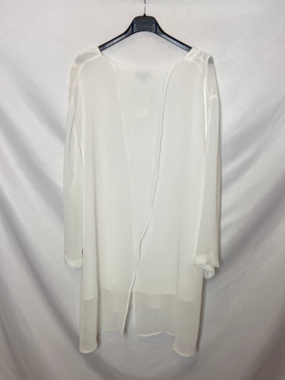 FESTA. White long-sleeved blouse, size 50