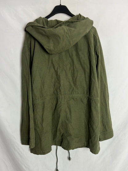 SOUTHERN COTTON. Parka verde capucha. T L