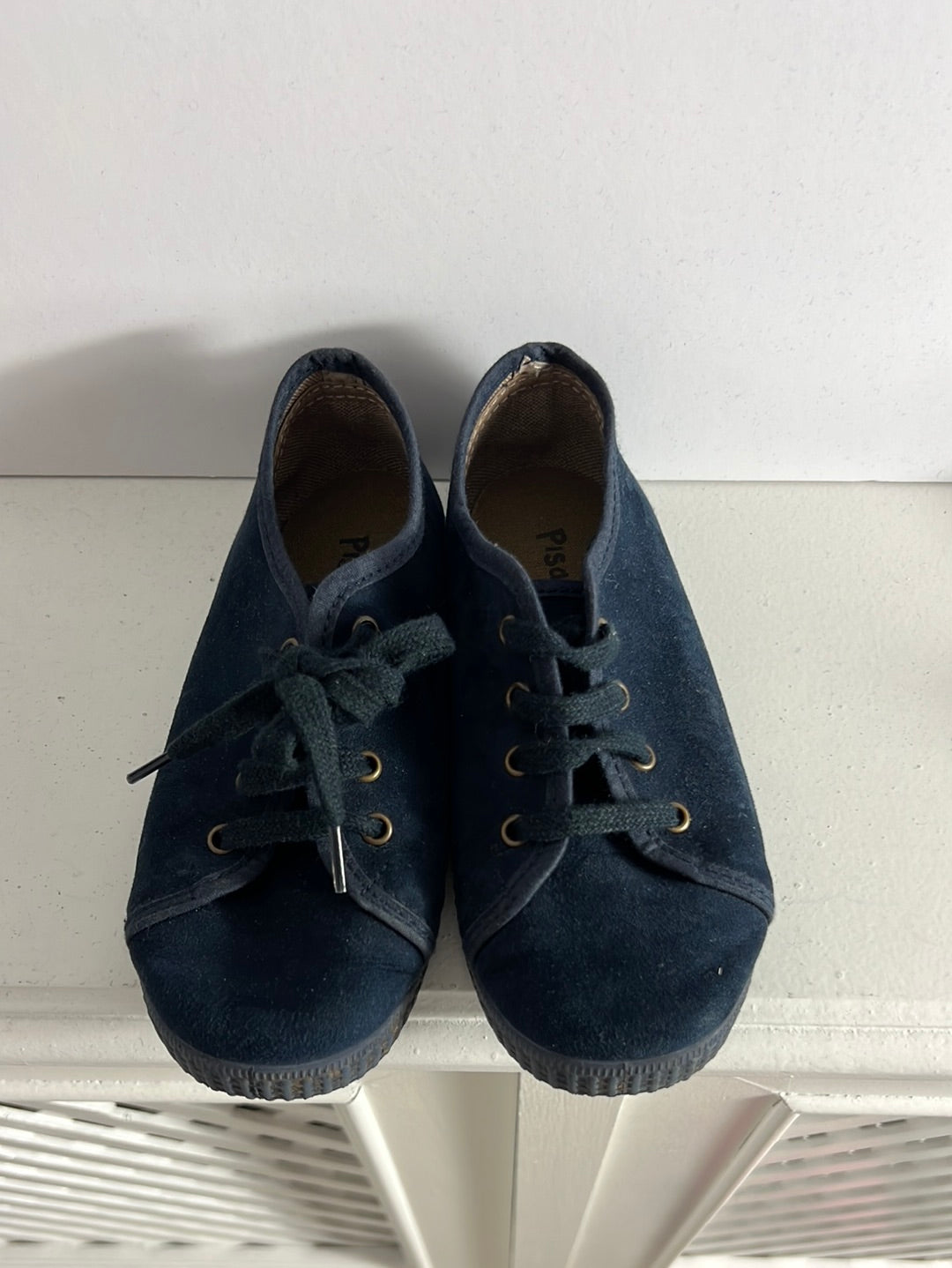 PISAMONAS. Blue suede lace-up sneakers. Size 30