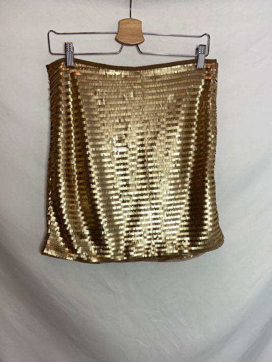 H&amp;M. Golden sequin skirt S. 40