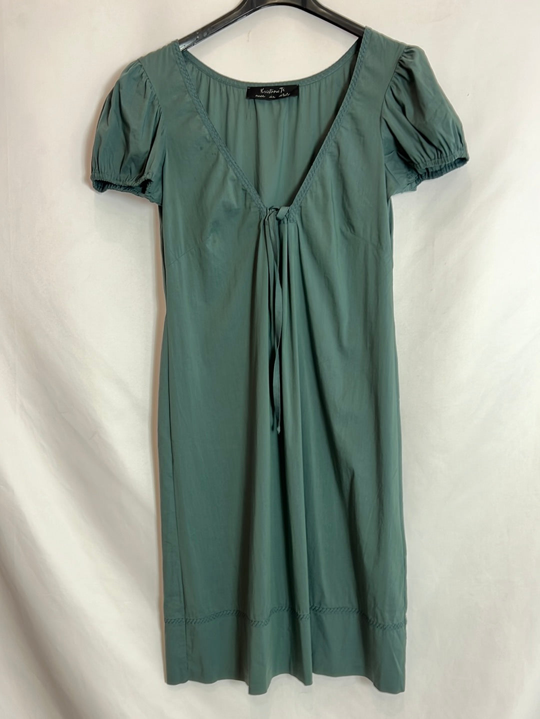 KRISTINA TI. Short green dress with seam detail. Size 42 (M)