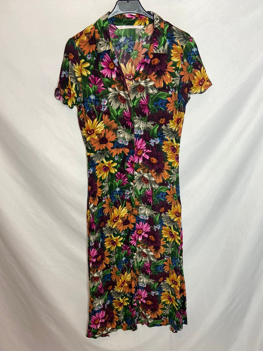 ZARA. Vestido largo de flores. T.M