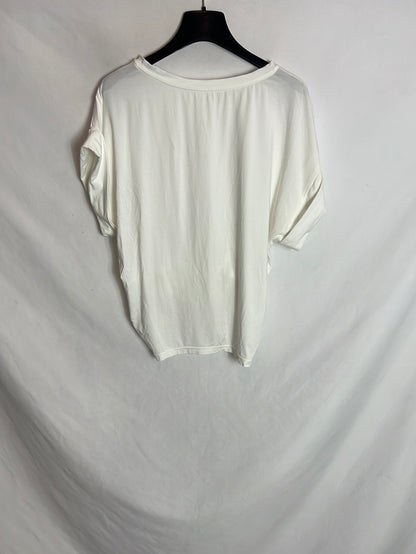 SHEIN. Camiseta fruncida blanca. T.S