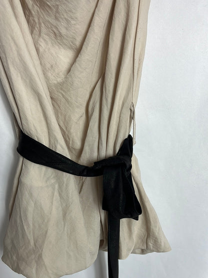 JOOO!!!. Top largo/vestido fluido cinturón negro. T M