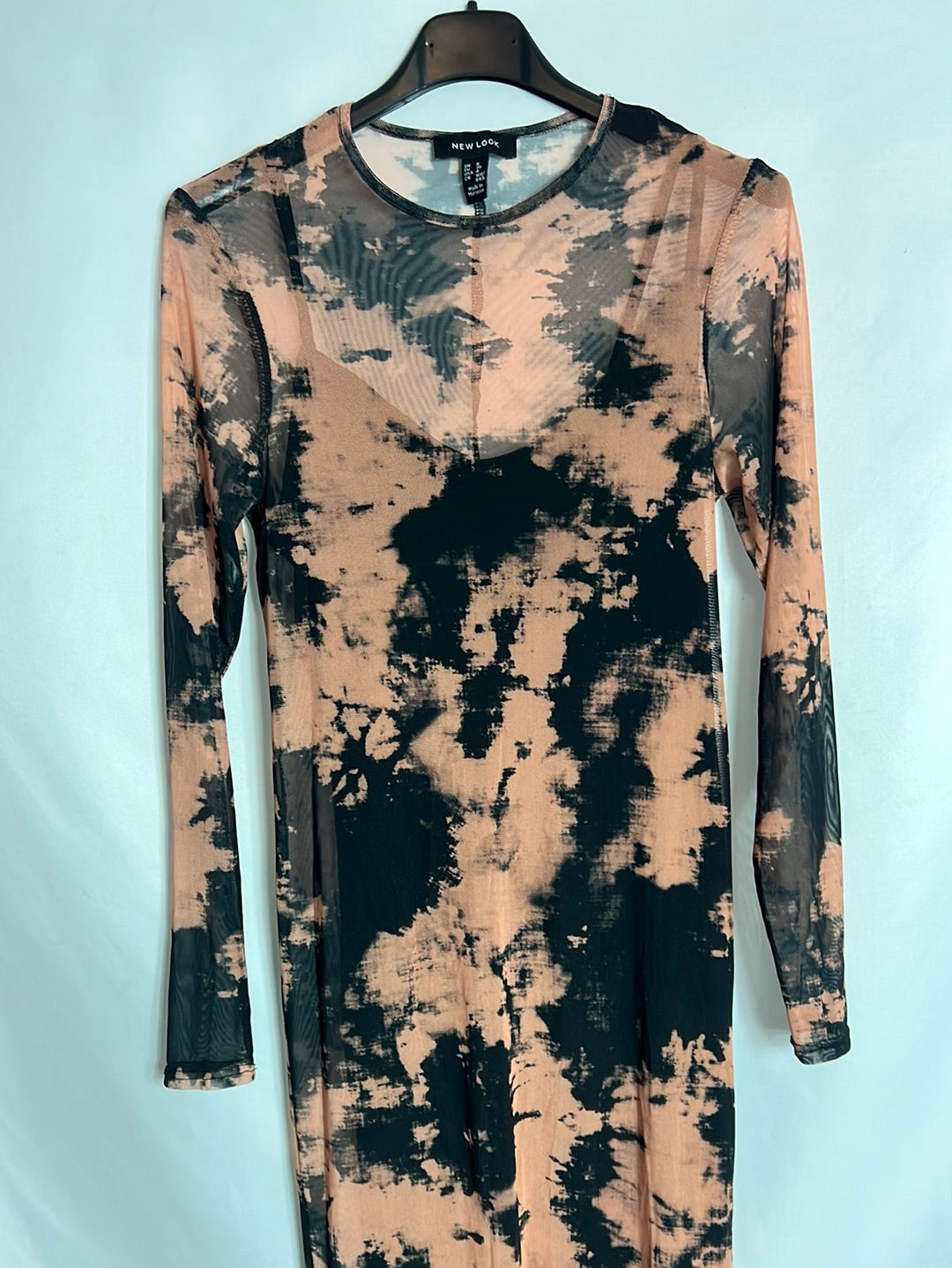NEW LOOK. Vestido midi tul elástico tie dye. T S