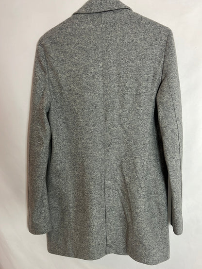 MASSIMO DUTTI. Blazer gris textura bolsillos. T 36