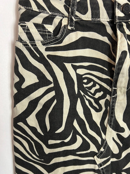 ZARA. Zebra denim skirt. Size xs
