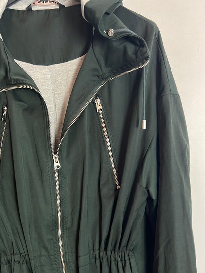 ZARA . Chaqueta midi verde oscuro. T S/M