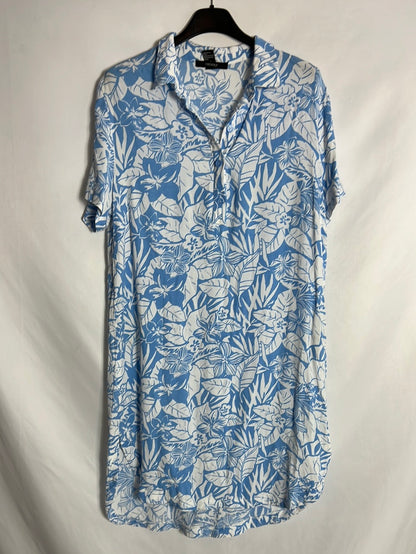 FOREVER 21. Vestido corto azul flores. T M