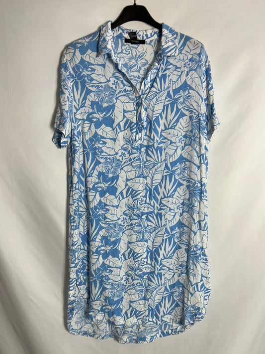 FOREVER 21. Vestido corto azul flores. T M