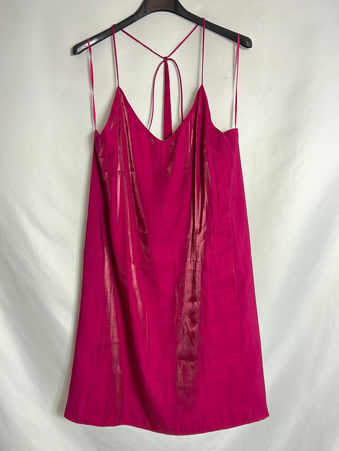 ZARA. Vestido rosa fluido tirantes. T M