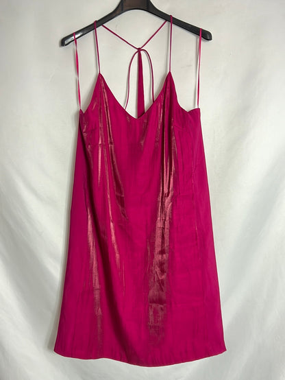 ZARA. Vestido rosa fluido tirantes. T M