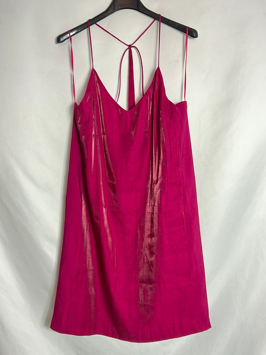 ZARA. Vestido rosa fluido tirantes. T M