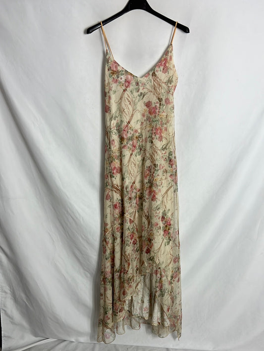 OTRAS. Vestido largo tul flores. T 1 (S)