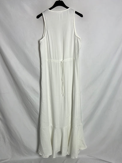 MANGO. Vestido largo camisero volante. T S