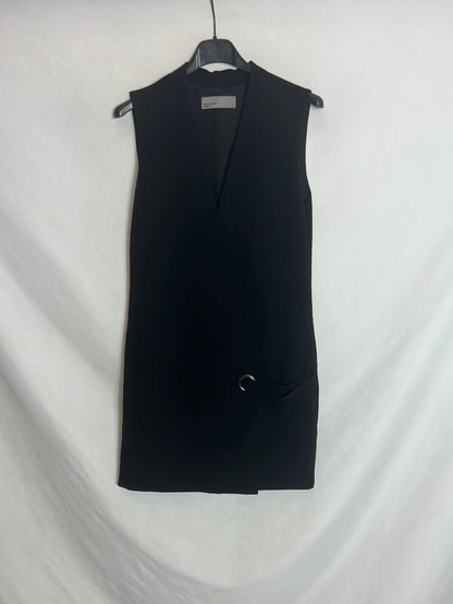 VERO MODA. Vestido cruzado negro sin mangas. T.XS