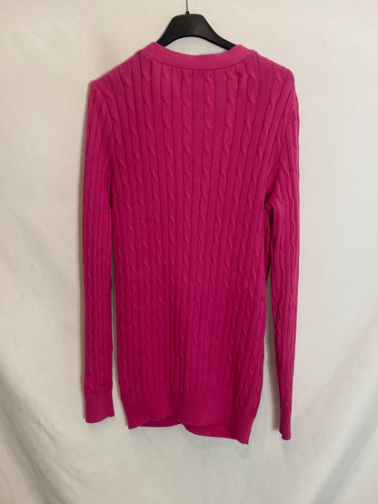 POLO RALPH LAUREN. Cárdigan fucsia. T L