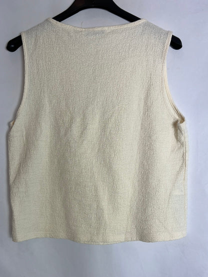 MANGO. Top beige textura. T XS