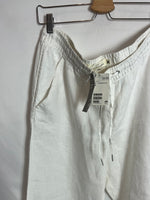H&M. Pantalón lino blanco roto.T 46