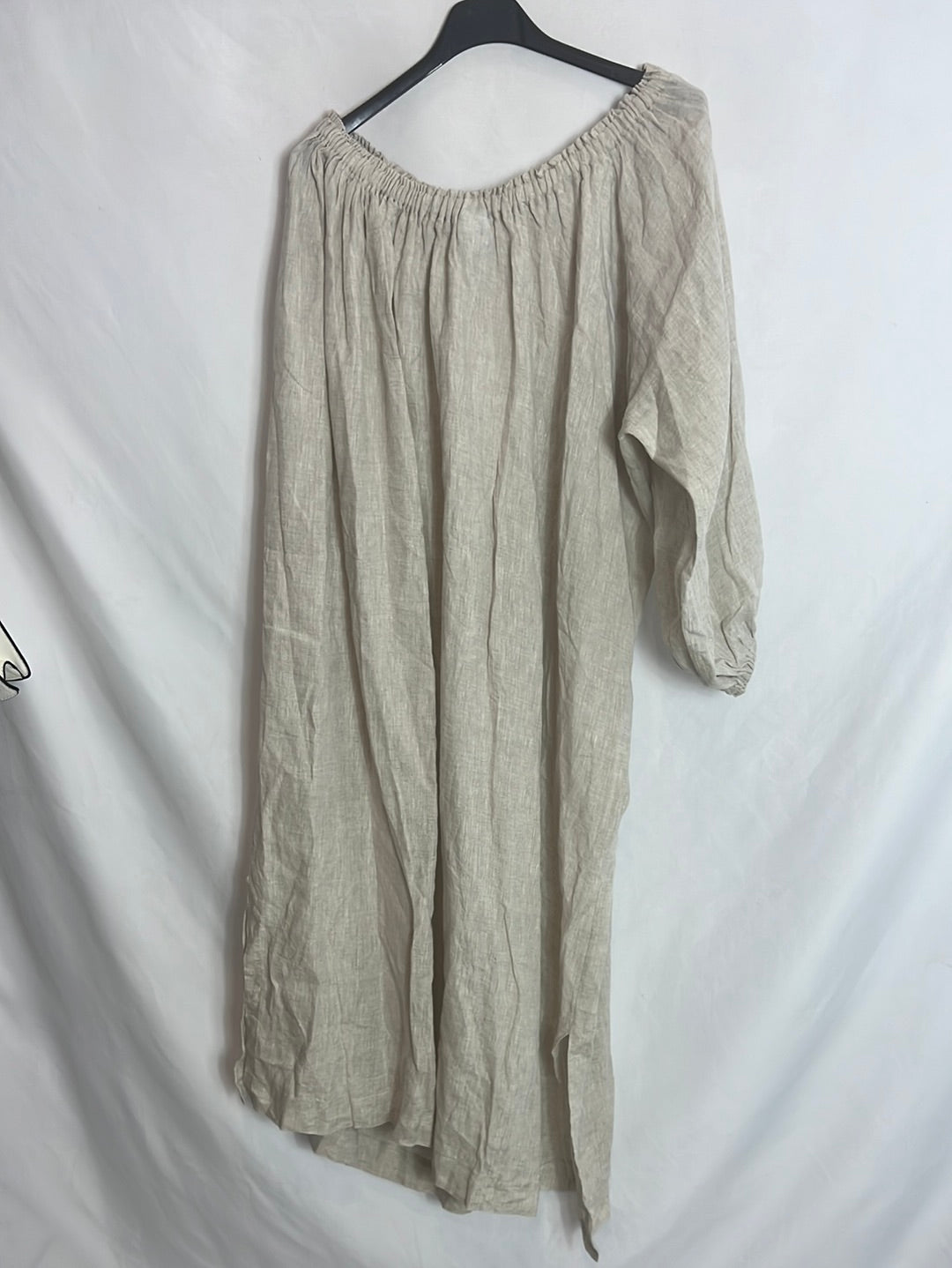 Vestido largo beige lino Tu(m/l)