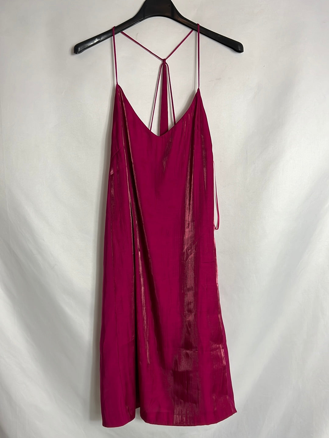 ZARA. Vestido rosa fluido tirantes. T M