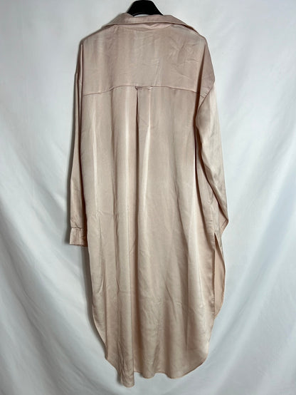 ASOS. Pink satin kaftan maxi blouse. Size 38