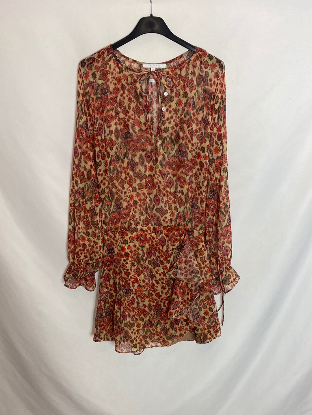 SCALPERS. Vestido manga larga estampado. T.XS