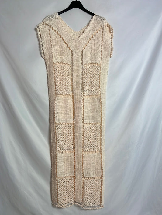 OTHERS. Beige openwork dress. TS