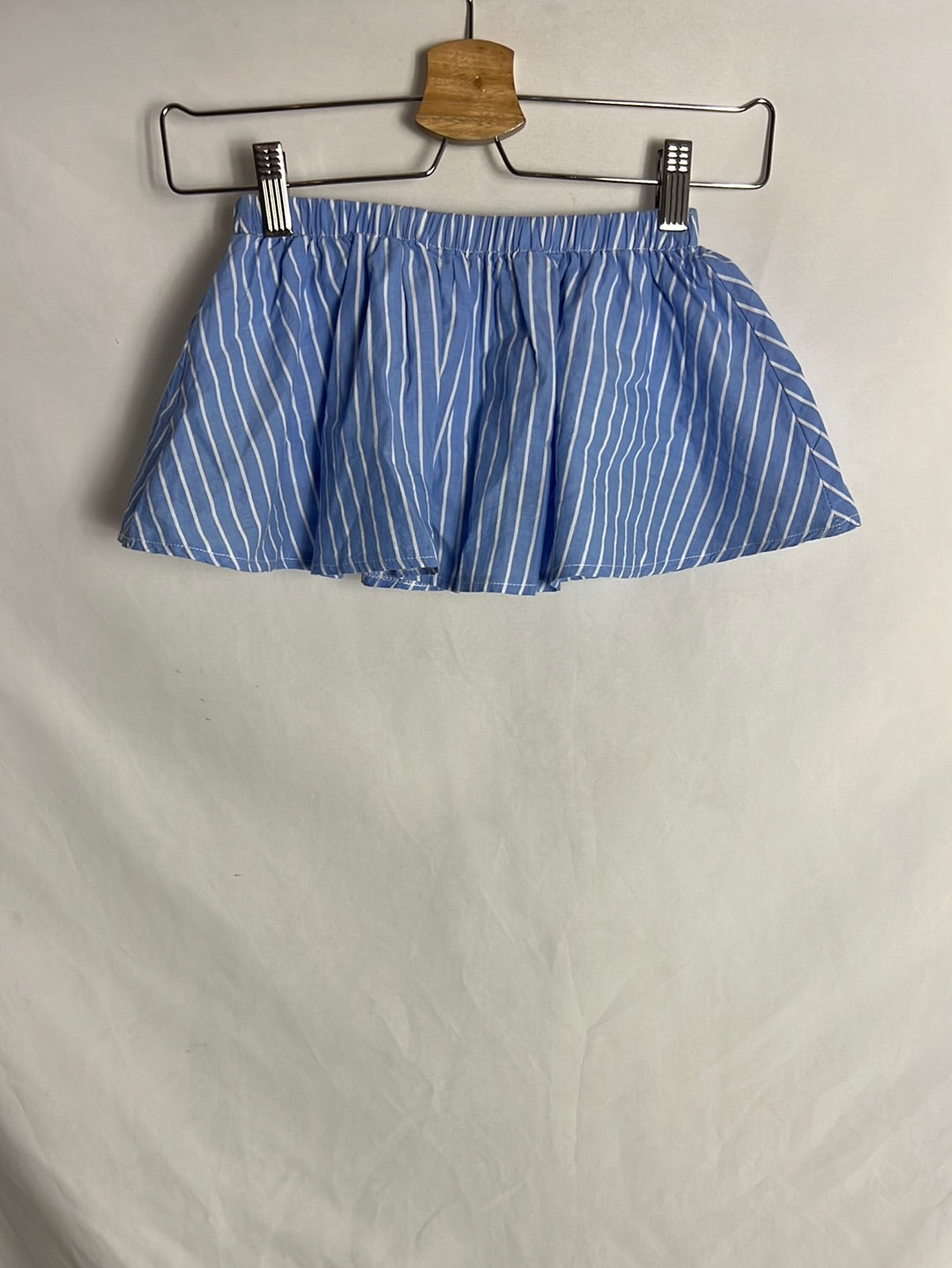 OTRAS. Crop top volante azul. T S