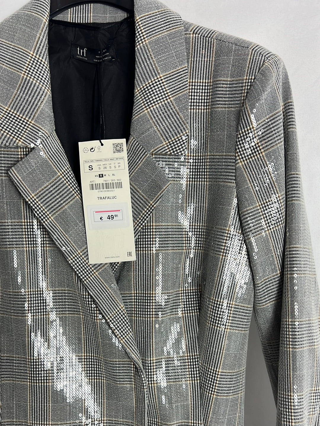 ZARA. Vestido estilo blazer mini lentejuelas. T S