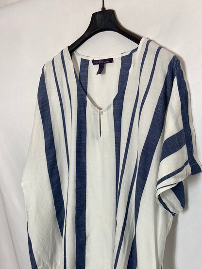 VIOLETA BY MANGO. Striped shirt dress, size XL.