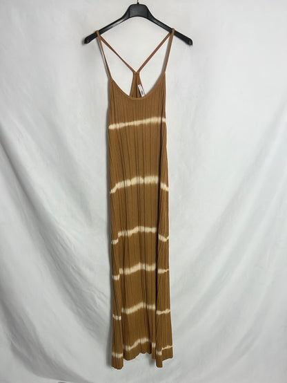 MANGO. Vestido midi  tie dye mostaza. T S