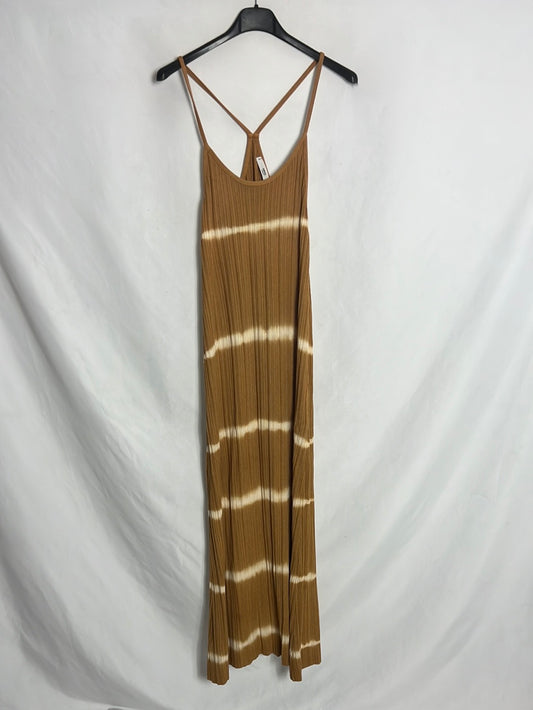 MANGO. Vestido midi  tie dye mostaza. T S