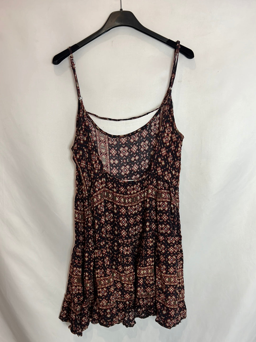 BRANDY MELVILLE. Short printed dress with ruffles TS