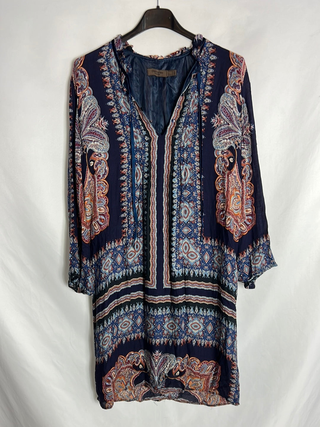 CORTEFIEL. Short blue printed dress. TS